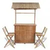 vidaXL 3 Piece Bistro Set Bamboo