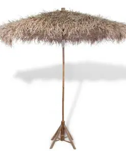 Bamboo Parasol 270 cm with Banana Leaf Roof