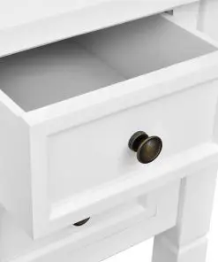 White Writing Desk with 5 Drawers