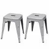 vidaXL Stacking Stools 2 pcs Grey Metal