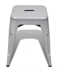 vidaXL Stacking Stools 2 pcs Grey Metal