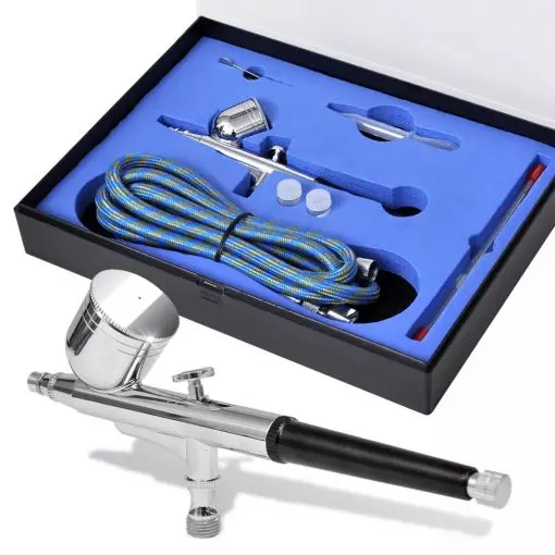 vidaXL Airbrush Set 0.2 / 0.3 / 0.5 mm Nozzles