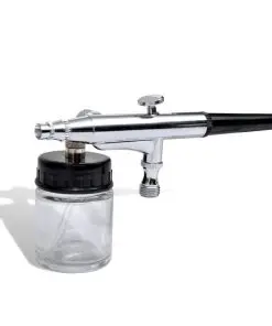 vidaXL Airbrush Set with Glass Jar 0.2 / 0.3 / 0.5 mm Nozzles