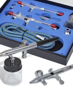 vidaXL Airbrush Set with 2 Spray Guns