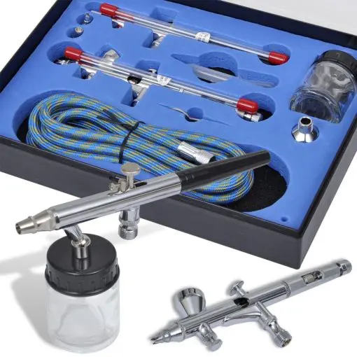 vidaXL Airbrush Set with 2 Spray Guns