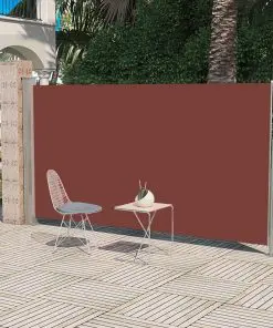 Patio Retractable Side Awning 160 x 300 cm Brown