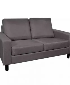 vidaXL Sofa 2-Seater Fabric Dark Grey