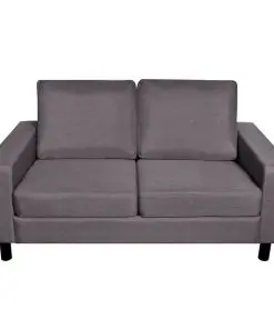 vidaXL Sofa 2-Seater Fabric Dark Grey