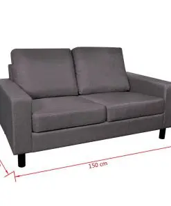 vidaXL Sofa 2-Seater Fabric Dark Grey