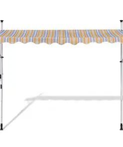 vidaXL Retractable Awning 350 cm Manually-operated Yellow/Blue