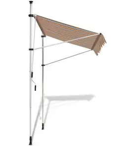 vidaXL Retractable Awning 350 cm Manually-operated Yellow/Blue