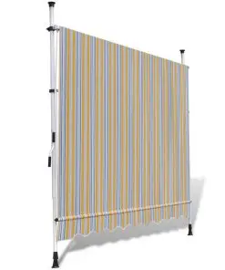 vidaXL Retractable Awning 350 cm Manually-operated Yellow/Blue