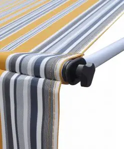 vidaXL Retractable Awning 350 cm Manually-operated Yellow/Blue