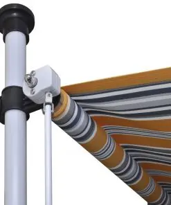 vidaXL Retractable Awning 350 cm Manually-operated Yellow/Blue