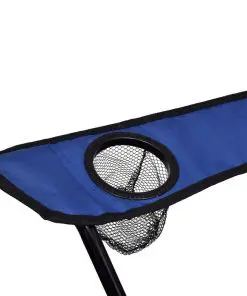 2 pcs Foldable Camping Chair with Footrest Blue