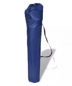 2 pcs Foldable Camping Chair with Footrest Blue