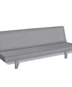 vidaXL Sofa Bed Light Grey Polyester