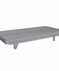 vidaXL Sofa Bed Light Grey Polyester