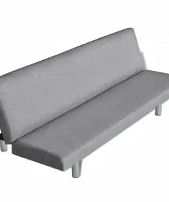 vidaXL Sofa Bed Light Grey Polyester