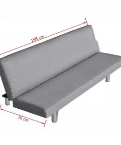 vidaXL Sofa Bed Light Grey Polyester
