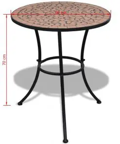 vidaXL Bistro Table Terracotta 60 cm Mosaic