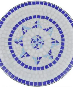 vidaXL Bistro Table Blue and White 60 cm Mosaic