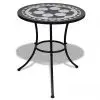 vidaXL Bistro Table Black and White 60 cm Mosaic