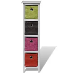 vidaXL Storage Rack with Multi-colour Baskets Wood