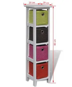 vidaXL Storage Rack with Multi-colour Baskets Wood