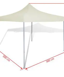 vidaXL Foldable Tent 3×3 m Cream