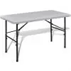 vidaXL Foldable Garden Table 122 cm HDPE White