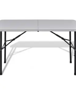 vidaXL Foldable Garden Table 122 cm HDPE White