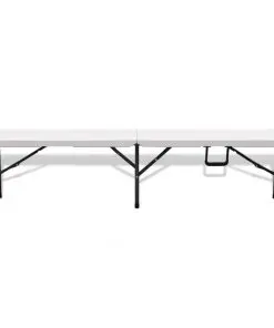 vidaXL Folding Garden Benches 2 pcs 180 cm HDPE White