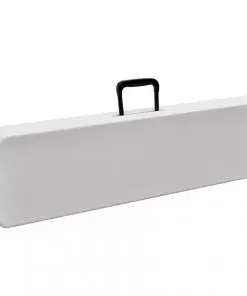 vidaXL Folding Garden Benches 2 pcs 180 cm HDPE White