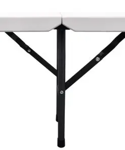 vidaXL Folding Garden Benches 2 pcs 180 cm HDPE White