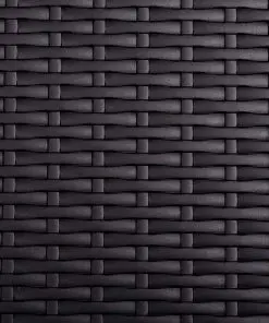 vidaXL Folding Garden Table Black 180x75x72 cm HDPE Imitation Rattan