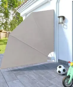 vidaXL Collapsible Balcony Side Awning Cream 210×210 cm