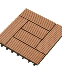 vidaXL Decking Tiles WPC 1 sqm Brown 11 pcs 30 x 30 cm