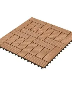 vidaXL Decking Tiles WPC 1 sqm Brown 11 pcs 30 x 30 cm