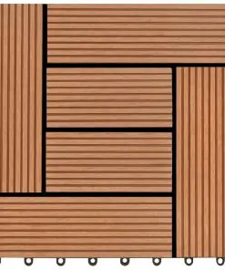 vidaXL Decking Tiles WPC 1 sqm Brown 11 pcs 30 x 30 cm