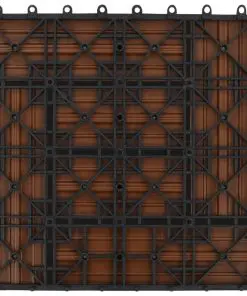 vidaXL Decking Tiles WPC 1 sqm Brown 11 pcs 30 x 30 cm