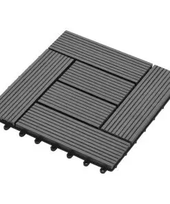 vidaXL Decking Tiles WPC 1 sqm Grey 11 pcs 30 x 30 cm