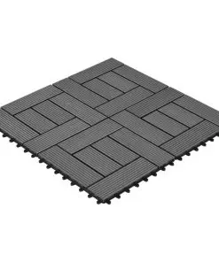 vidaXL Decking Tiles WPC 1 sqm Grey 11 pcs 30 x 30 cm