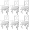 vidaXL Dining Chairs 6 pcs White Pinewood
