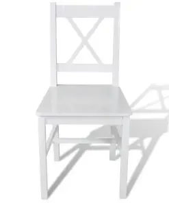 vidaXL Dining Chairs 6 pcs White Pinewood