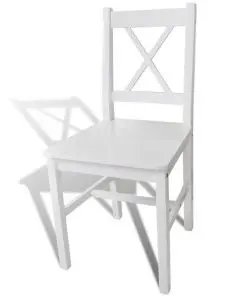 vidaXL Dining Chairs 6 pcs White Pinewood