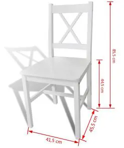 vidaXL Dining Chairs 6 pcs White Pinewood