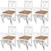 vidaXL Dining Chairs 6 pcs White Pinewood