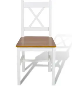 vidaXL Dining Chairs 6 pcs White Pinewood