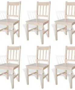 vidaXL Dining Chairs 6 pcs Pinewood